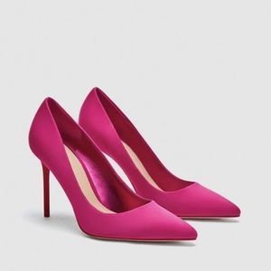 Brane new never worn Zara hot pink with red heel